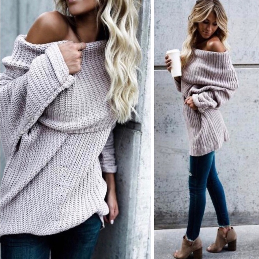 JULIE Purple Hint one shoulder sweater - Picture 3 of 4